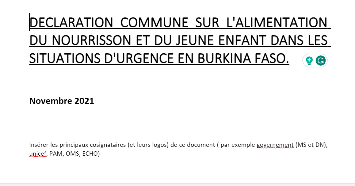 Burkina Faso IYCF_E Joint statement.