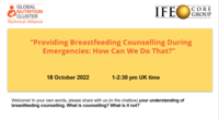 Providing Breastfeeding Counselling During Emergencies: How Can We Do That?