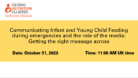 Q&A Communicating Infant and Young Child Feeding during emergencies and the role of the media:  Getting the right message across